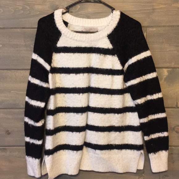 LOFT Sweaters - Loft black and white stripe sweater